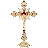 Garneck Jesús - Figura decorativa de cruz con base de Jesús- diseño de crucifijo- casa iglesia- decoración de oficina…